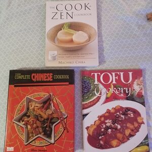 Lot Of 3 Cookbooks Asian Cook Zen Cookbook Tofu Cookery Complete Chinese CBook